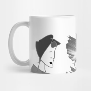 Lady in black and white Mug